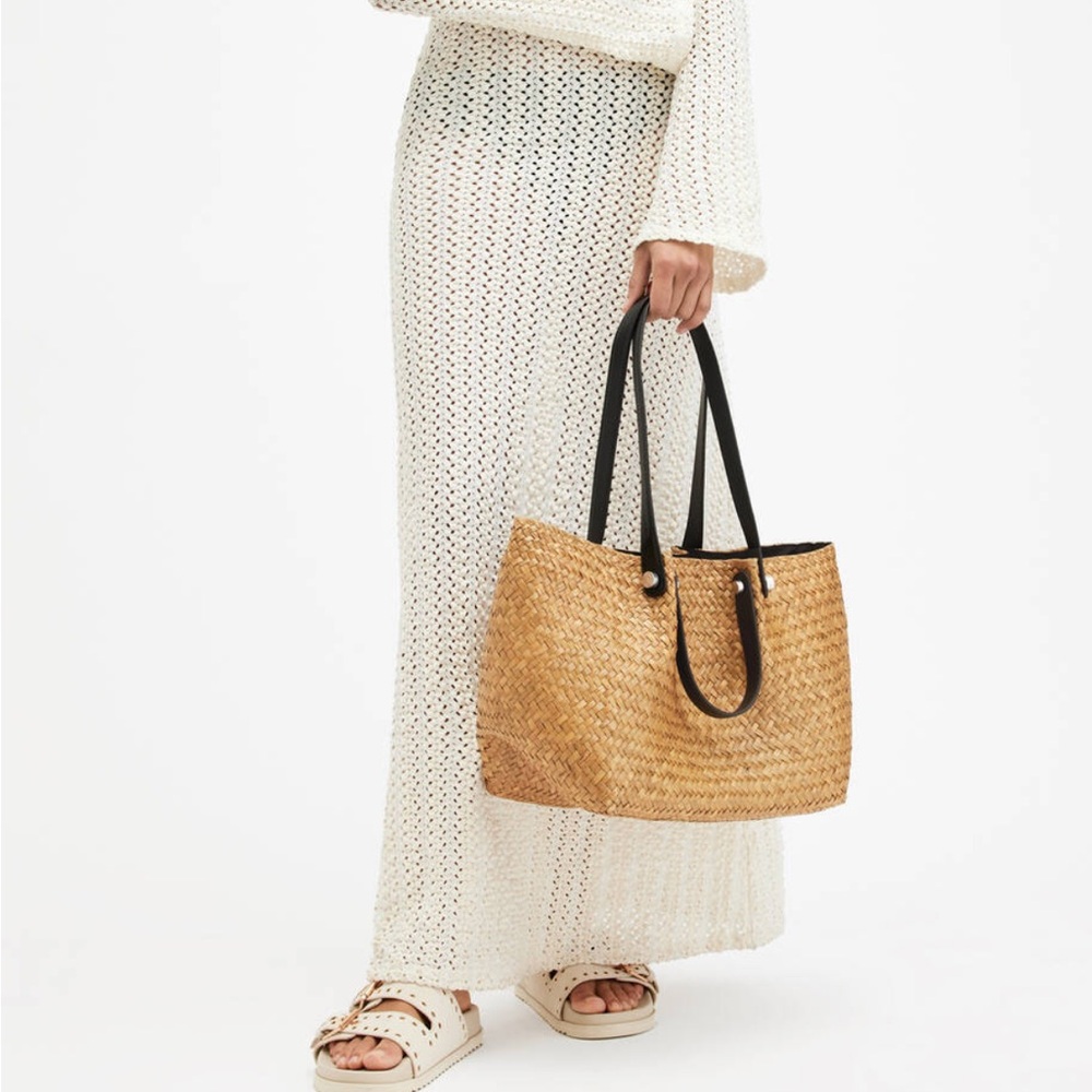 AllSaints Allington Straw Tote Bag